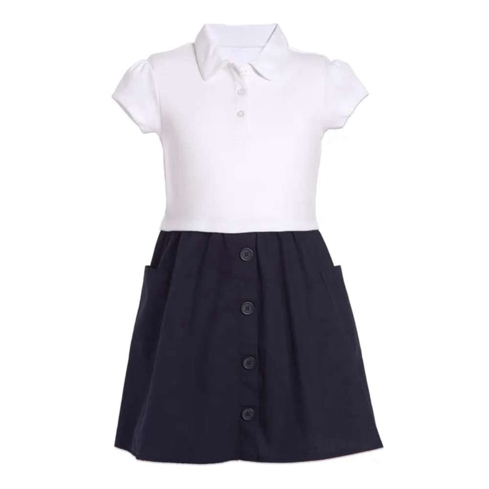 Nautica Macy’s Big Girls Uniform 2 Tone Interlock Dress Large 12/14